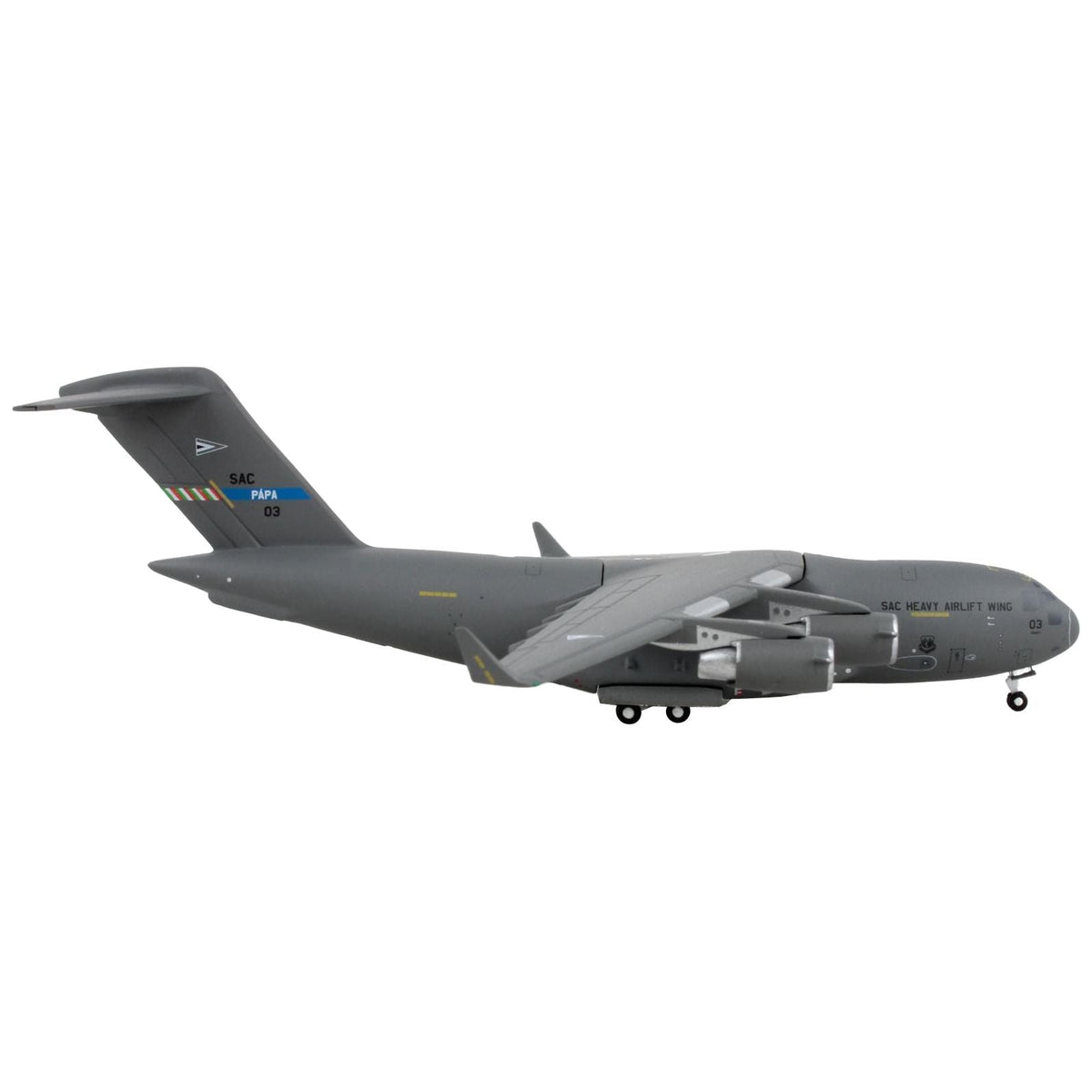 Boeing C-17 Globemaster III Transport Aircraft "SAC Heavy Airlift Wing SAC-03 Papa Air Base Hungary" NATO "Gemini Macs" Series 1/400 Diecast Model Airplane by GeminiJets-GeminiJets-ModelCars.com