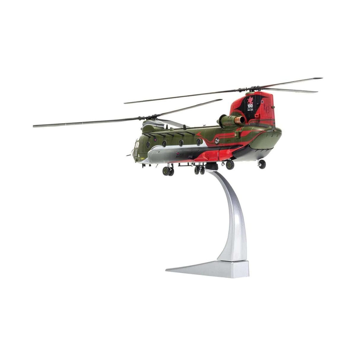 Boeing Chinook HC.4 Helicopter "ZA712 RAF No.18 (B) Squadron 100 Years Anniversary Scheme RAF Odiham" (September 2016) Royal Air Force "The Aviation Archive" Series 1/72 Diecast Model by Corgi-Corgi-ModelCars.com