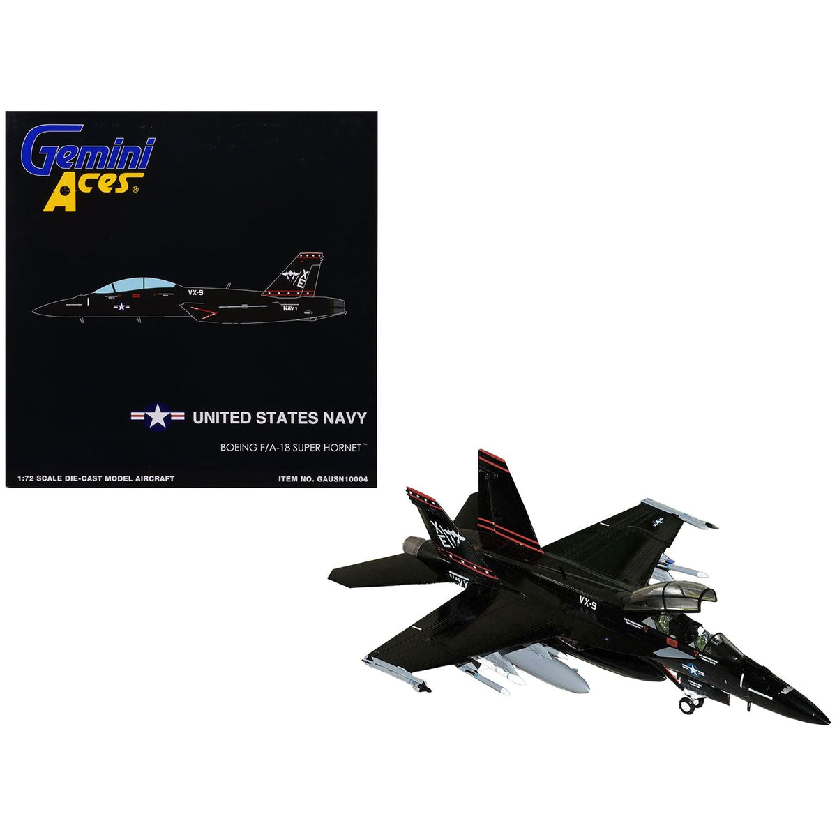 Boeing F/A-18 Super Hornet Fighter Aircraft "VX-9 Vampires" United States Navy "Gemini Aces" Series 1/72 Diecast Model Airplane by GeminiJets-GeminiJets-ModelCars.com