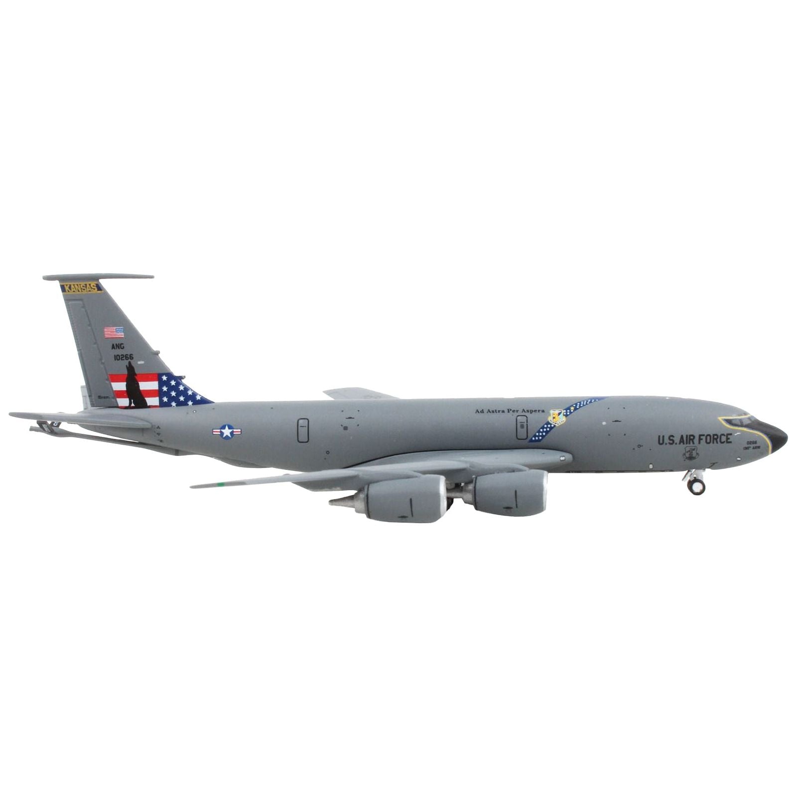 Boeing KC - 135 Stratotanker Tanker Aircraft "Kansas Air National Guard" United States Air Force "Gemini Macs" Series 1/400 Diecast Model Airplane by GeminiJets - GeminiJets - ModelCars.com