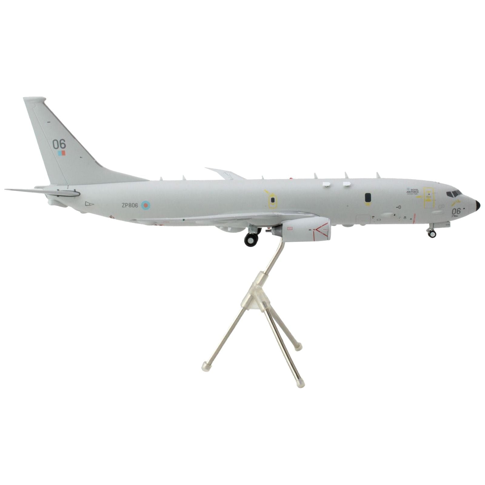 Boeing P - 8 Poseidon Patrol Aircraft "UK Royal Air Force" Gray "Gemini 200" Series 1/200 Diecast Model Airplane by GeminiJets - GeminiJets - ModelCars.com