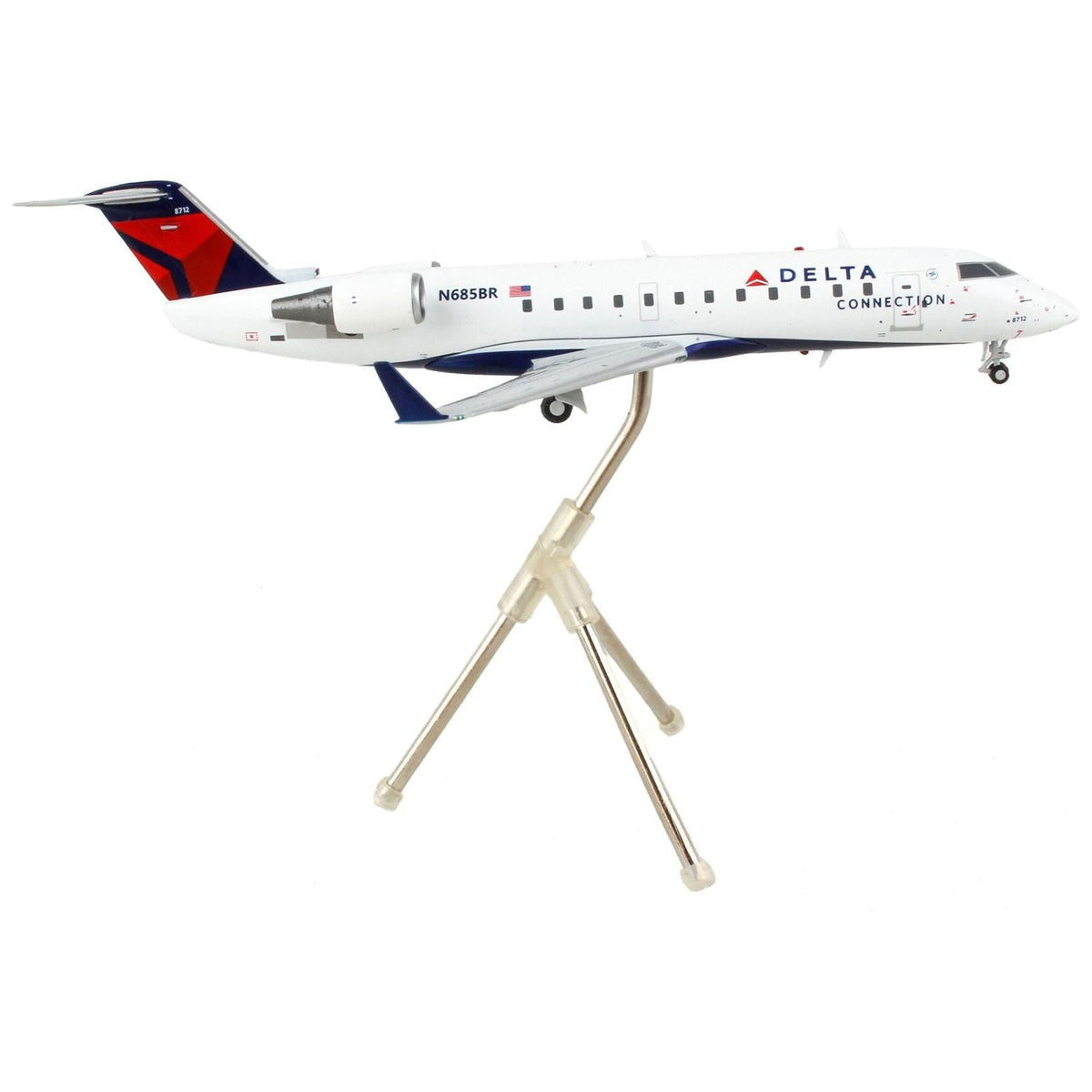 Bombardier CRJ200 Commercial Aircraft "Delta Air Lines - Delta Connection" White with Blue and Red Tail "Gemini 200" Series 1/200 Diecast Model Airplane by GeminiJets-GeminiJets-ModelCars.com