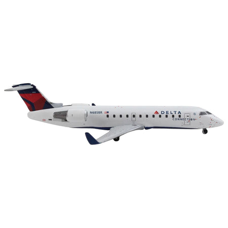 Bombardier CRJ200 Commercial Aircraft "Delta Connection" (N685BR) White with Red and Blue Tail 1/400 Diecast Model Airplane by GeminiJets-GeminiJets-ModelCars.com