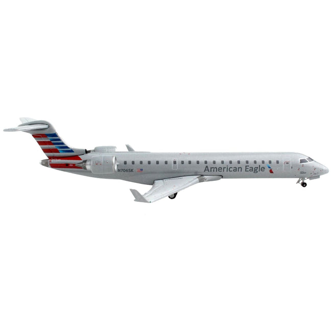 Bombardier CRJ700 Commercial Aircraft "American Airlines - American Eagle" Silver with Striped Tail 1/400 Diecast Model Airplane by GeminiJets - GeminiJets - ModelCars.com