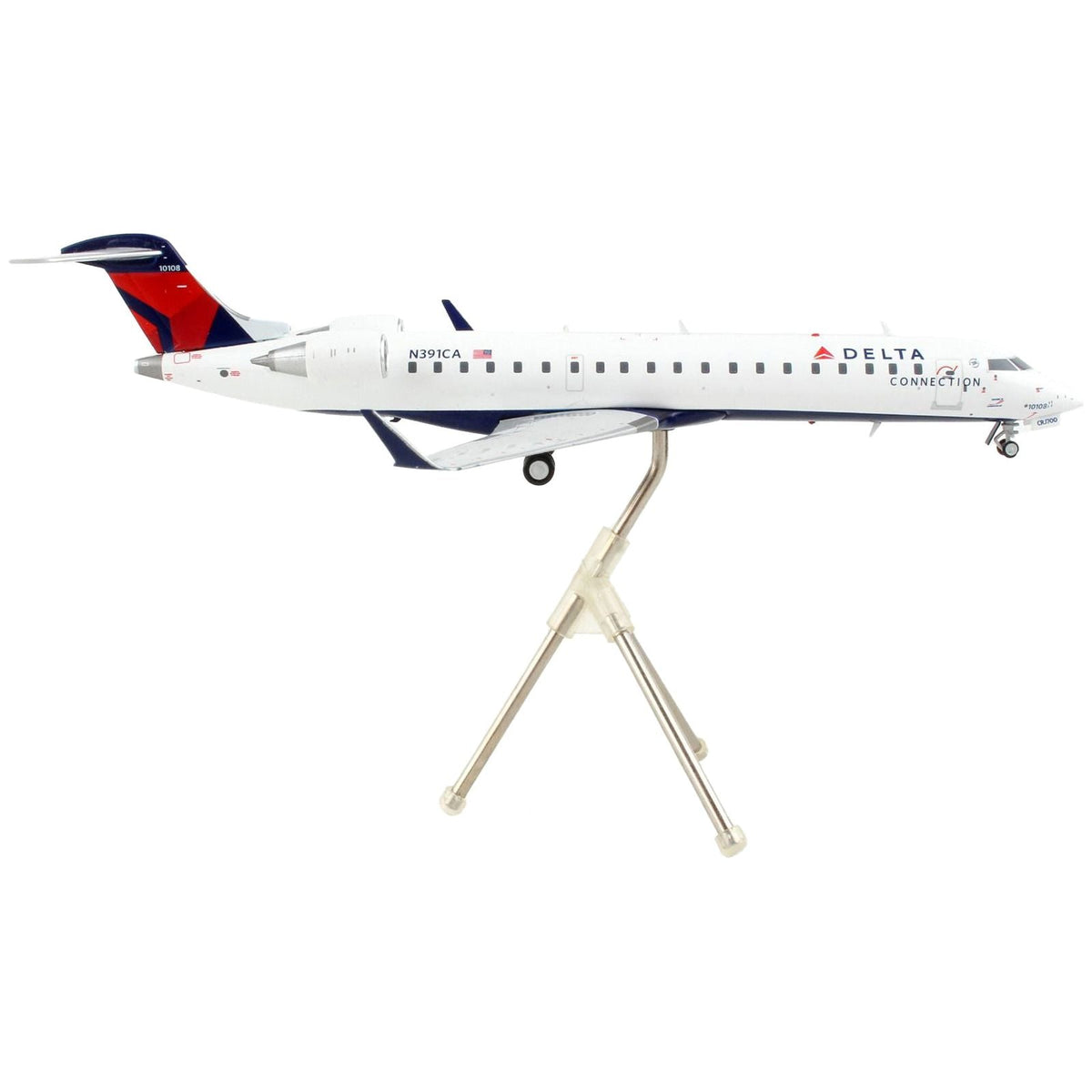 Bombardier CRJ700 Commercial Aircraft "Delta Air Lines - Delta Connection" White with Blue and Red Tail "Gemini 200" Series 1/200 Diecast Model Airplane by GeminiJets-GeminiJets-ModelCars.com