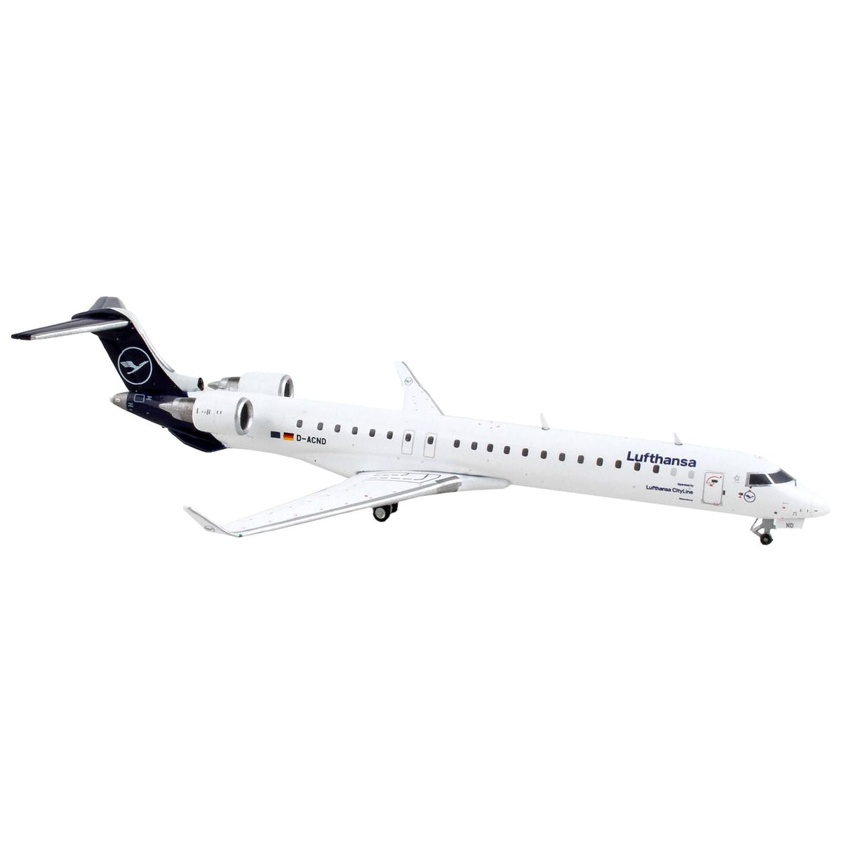 Bombardier CRJ900 Commercial Aircraft "Lufthansa" White with Dark Blue Tail 1/400 Diecast Model Airplane by GeminiJets-GeminiJets-ModelCars.com