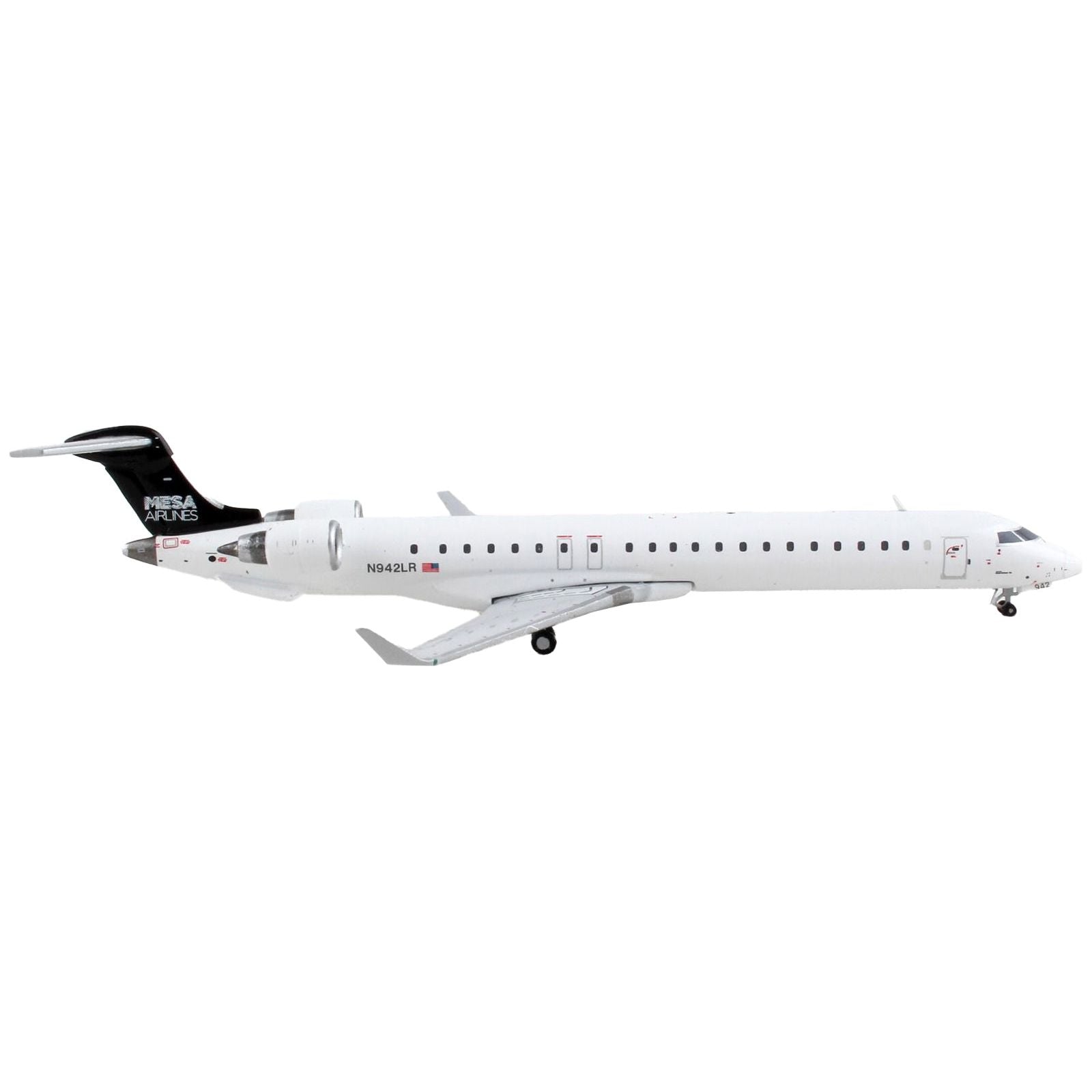 Bombardier CRJ900 Commercial Aircraft "Mesa Airlines" White with Black Tail 1/400 Diecast Model Airplane by GeminiJets - GeminiJets - ModelCars.com
