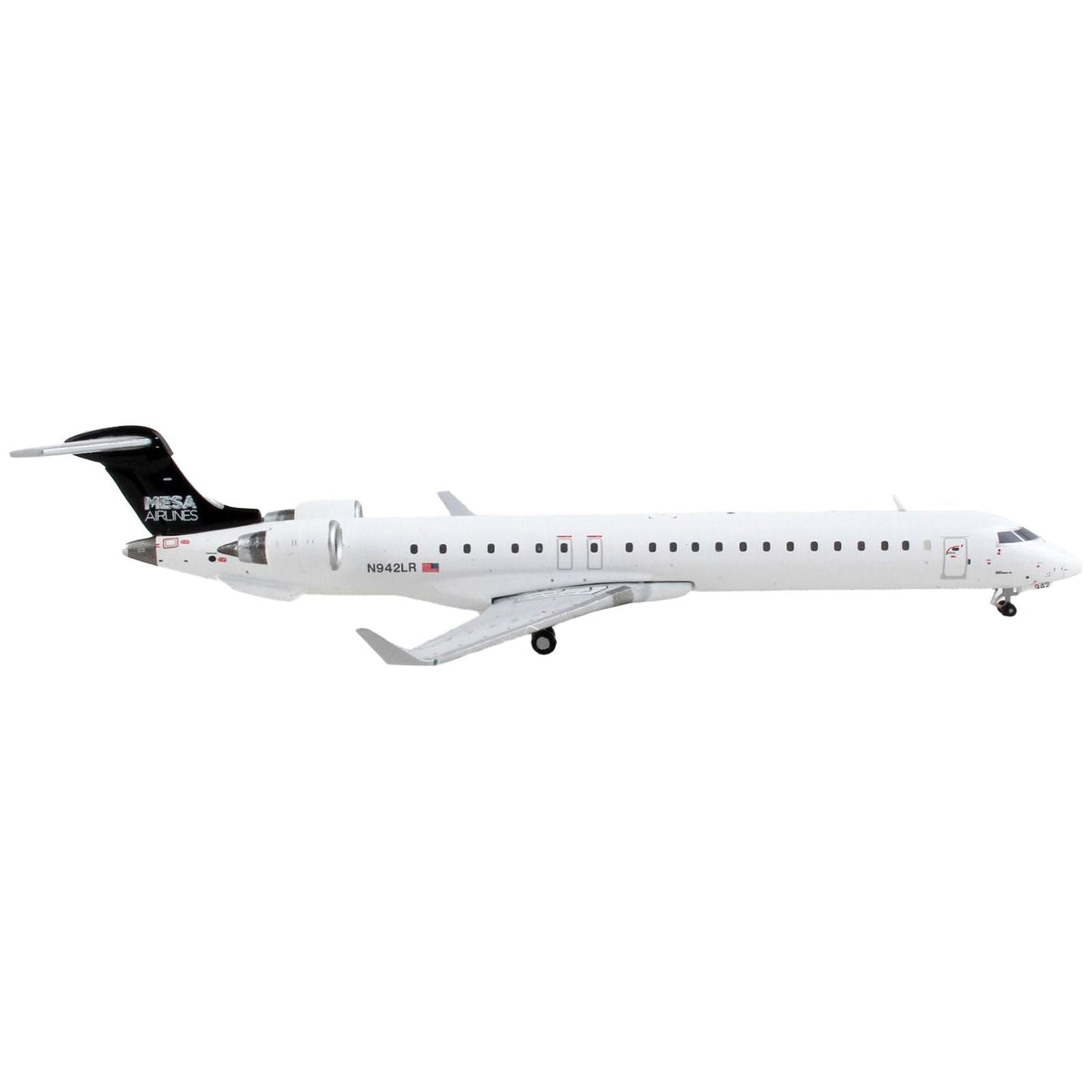 Bombardier CRJ900 Commercial Aircraft "Mesa Airlines" White with Black Tail 1/400 Diecast Model Airplane by GeminiJets-GeminiJets-ModelCars.com