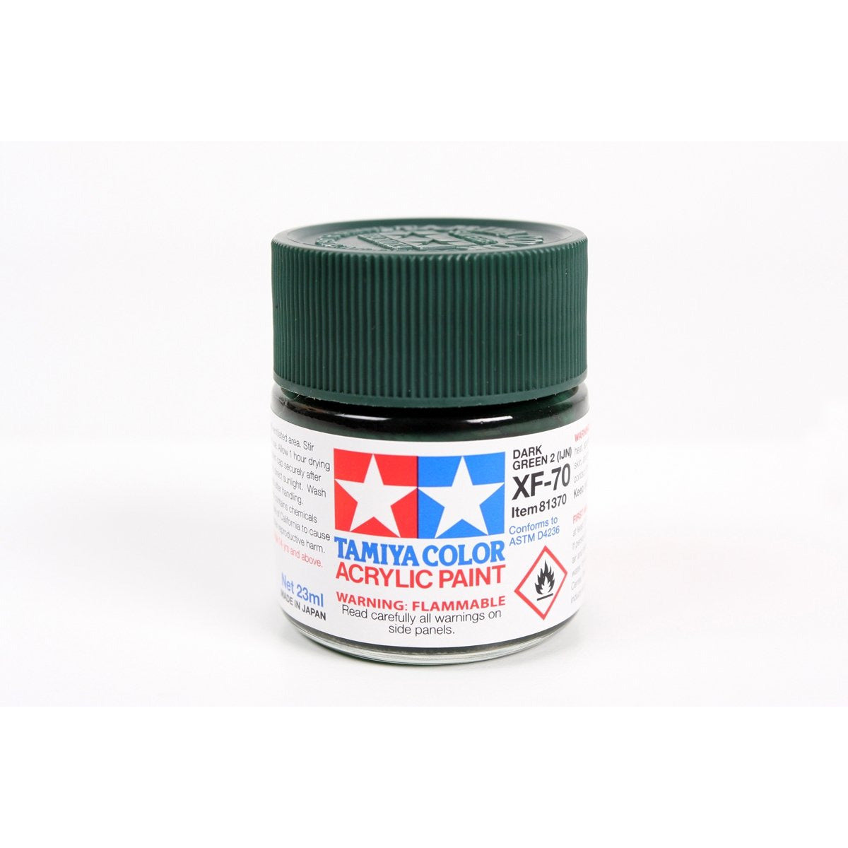 Acrylic Xf-70 Dark Green 23Ml Bottle / Tamiya USA