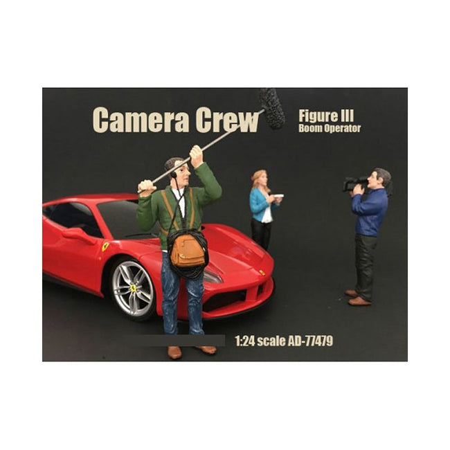 Camera Crew Figure III "Boom Operator" For 1:24 Scale Models by American Diorama-American Diorama-ModelCars.com