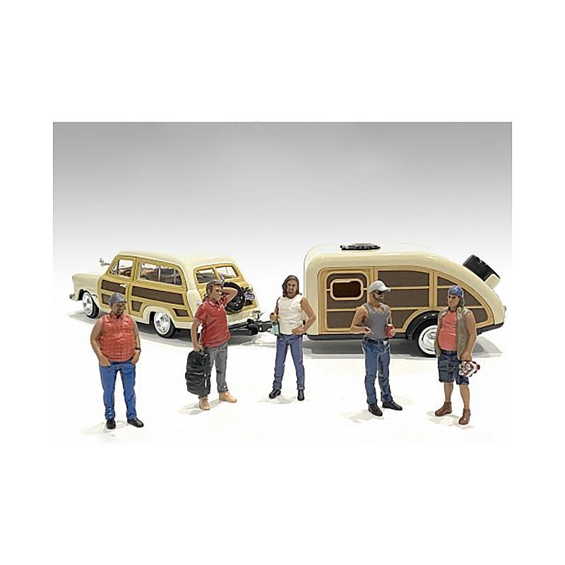 "Campers" 5 piece Figure Set for 1/18 Scale Models by American Diorama - American Diorama - ModelCars.com