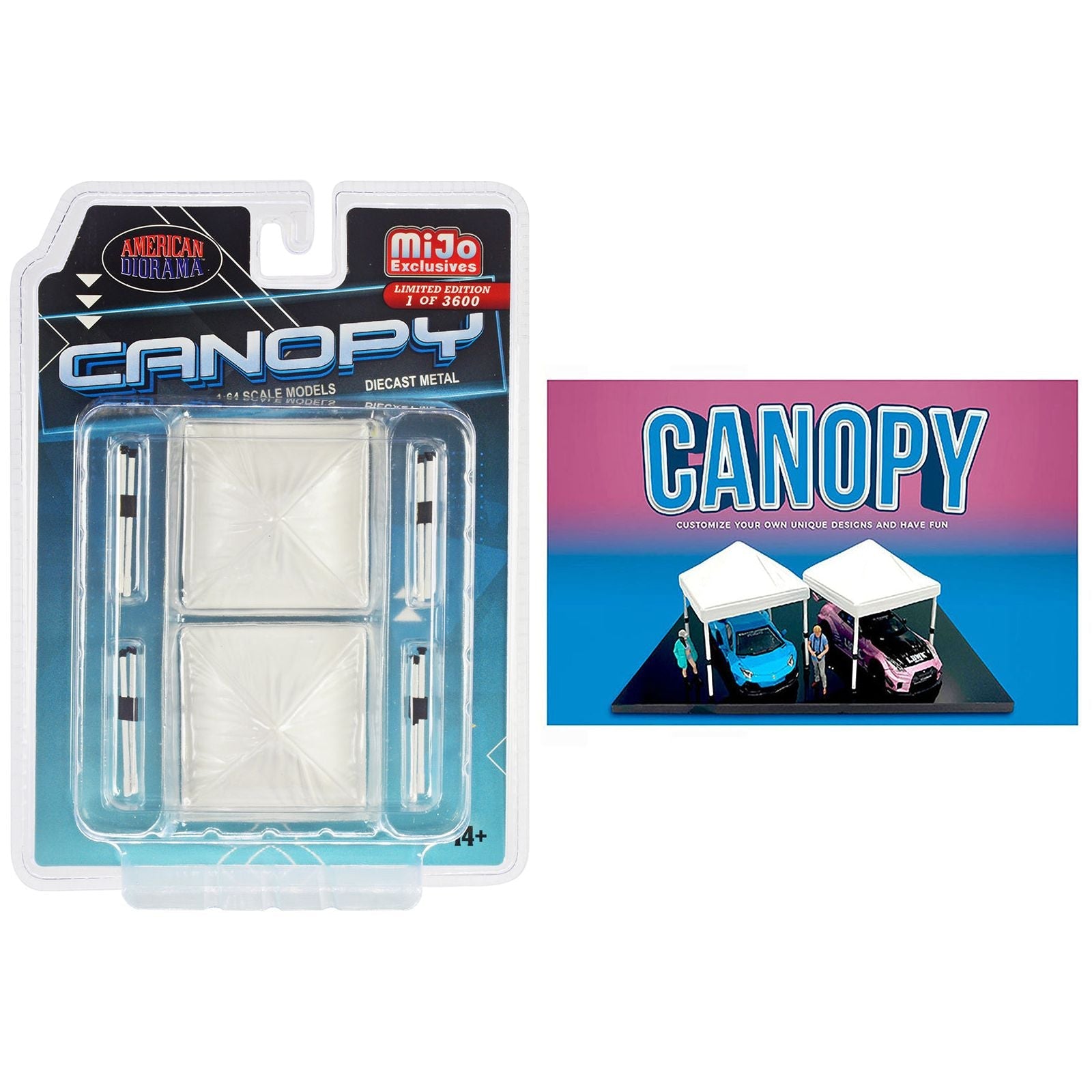 Canopy 2 Piece Set White Limited Edition to 3600 pieces Worldwide 1/64 Scale Models by American Diorama - American Diorama - ModelCars.com
