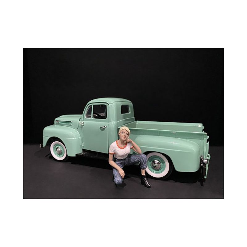 Car Girl in Tee Michelle Figurine for 1/24 Scale Models by American Diorama-American Diorama-ModelCars.com