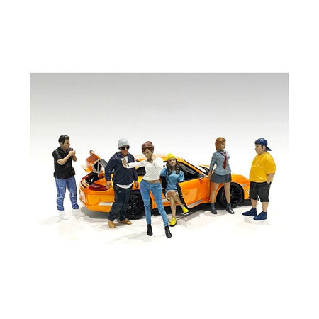 "Car Meet 1" 6 piece Figurine Set for 1/24 Scale Models by American Diorama - American Diorama - ModelCars.com