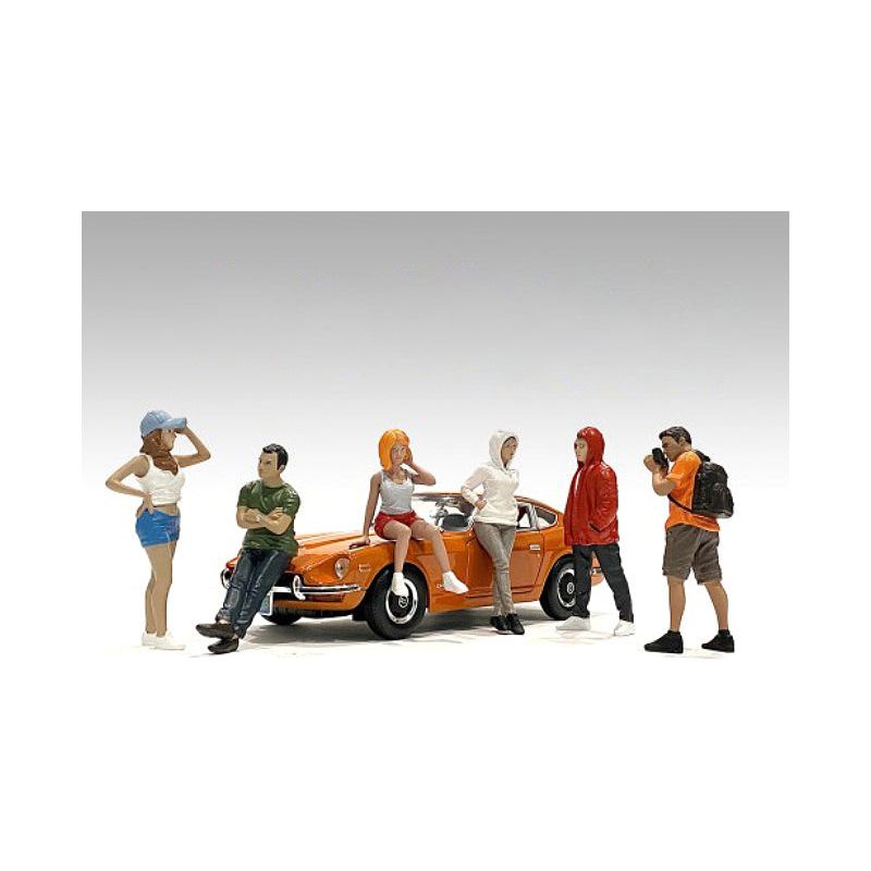 "Car Meet 2" 6 piece Figurine Set for 1/18 Scale Models by American Diorama - American Diorama - ModelCars.com