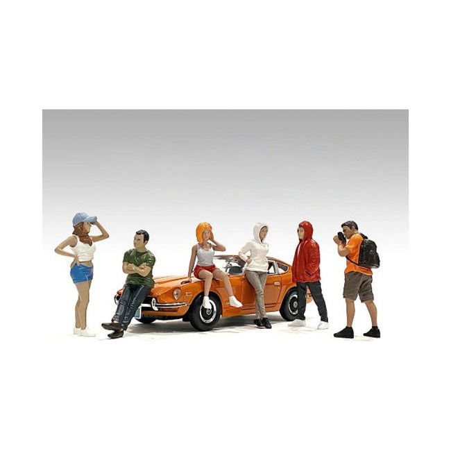 "Car Meet 2" 6 piece Figurine Set for 1/18 Scale Models by American Diorama - American Diorama - ModelCars.com