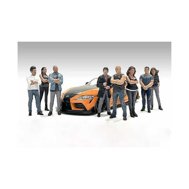 "Car Meet 3" 8 piece Figure Set for 1/18 Scale Models by American Diorama-American Diorama-ModelCars.com