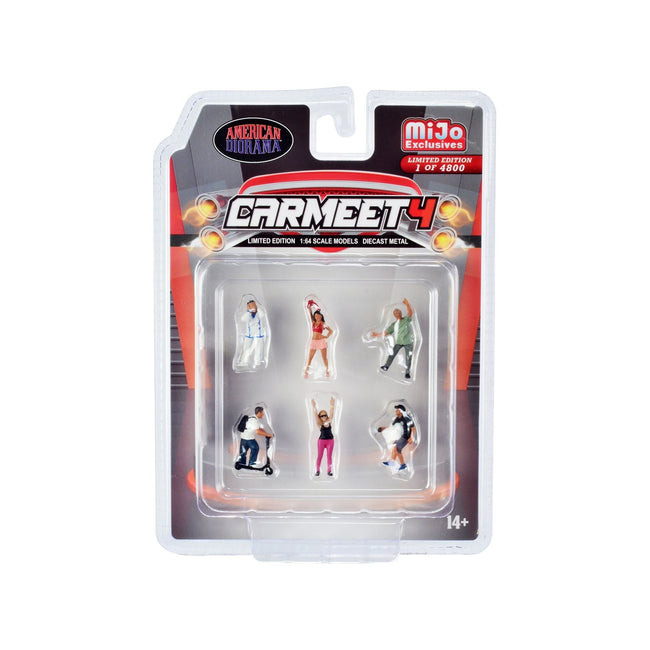 "Car Meet 4" 6 piece Diecast Figure Set for 1/64 Scale Models by American Diorama - American Diorama - ModelCars.com