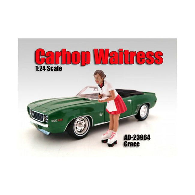 Carhop Waitress Grace Figure For 1:24 Scale Models by American Diorama - American Diorama - ModelCars.com