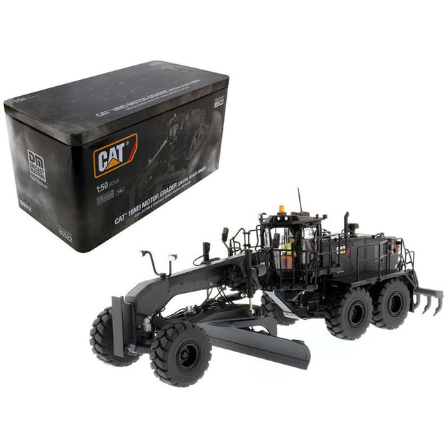 CAT Caterpillar 18M3 Motor Grader Special Edition in Black Onyx with Operator "High Line Series" 1/50 Diecast Model by Diecast Masters - Diecast Masters - ModelCars.com
