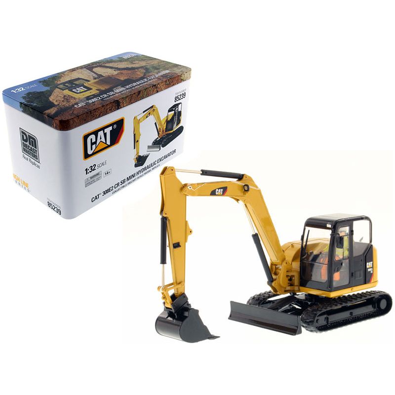CAT Caterpillar 308E2 CR SB Mini Hydraulic Excavator with Working Tools and Operator "High Line Series" 1/32 Diecast Model by Diecast Masters - Diecast Masters - ModelCars.com