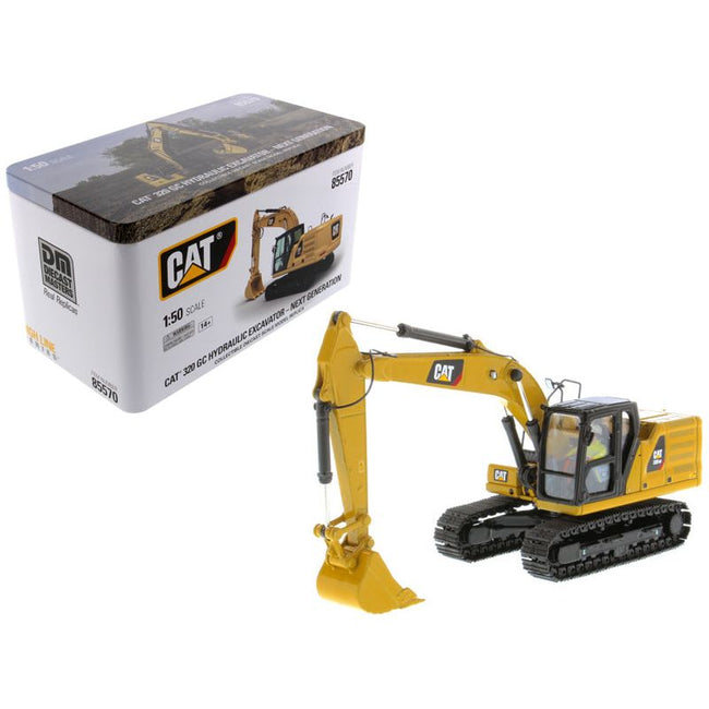 CAT Caterpillar 320 GC Hydraulic Excavator with Operator Next Generation Design "High Line Series" 1/50 Diecast Model by Diecast Masters-Diecast Masters-ModelCars.com