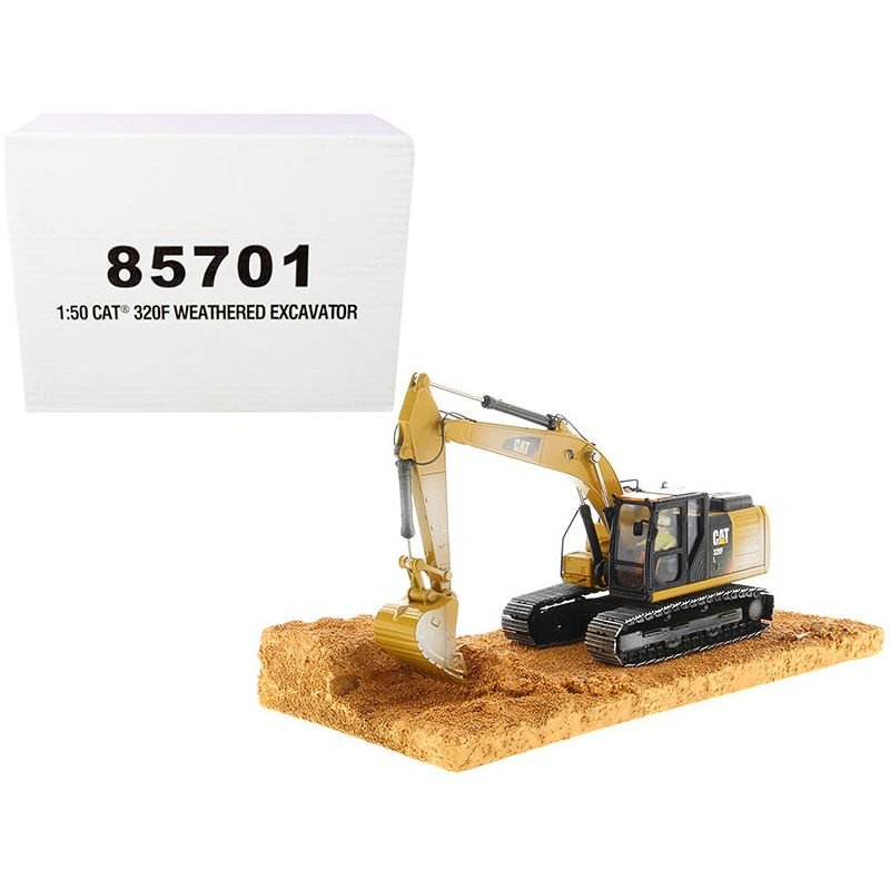 CAT Caterpillar 320F Weathered Tracked Excavator with Operator "Weathered Series" 1/50 Diecast Model by Diecast Masters - Diecast Masters - ModelCars.com