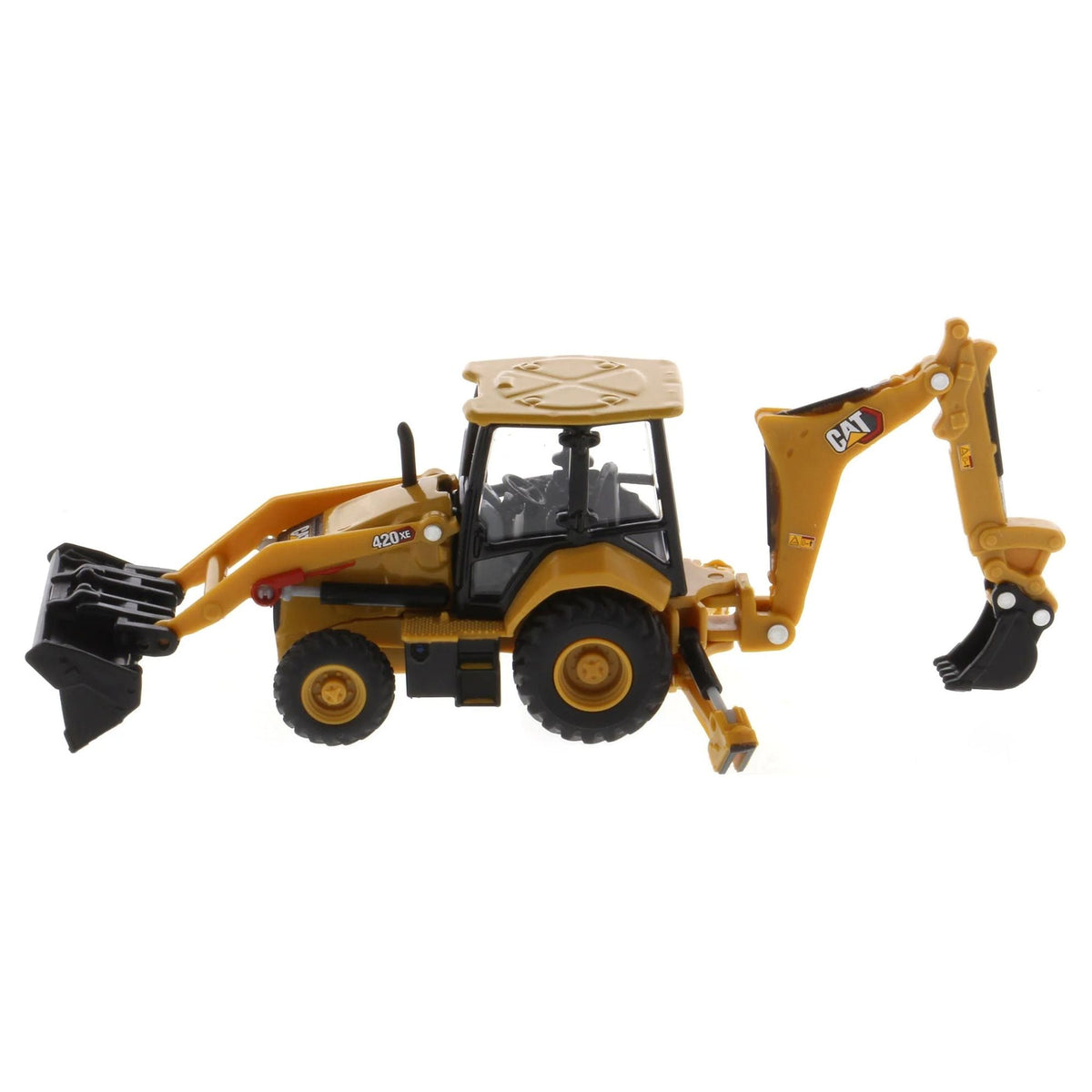 CAT Caterpillar 420 XE Backhoe Loader with Work Tools Yellow 1/64 Diecast Model by Diecast Masters - Diecast Masters - ModelCars.com