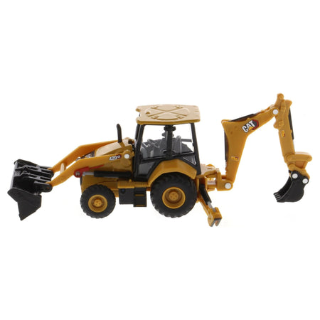 CAT Caterpillar 420 XE Backhoe Loader with Work Tools Yellow 1/64 Diecast Model by Diecast Masters - Diecast Masters - ModelCars.com