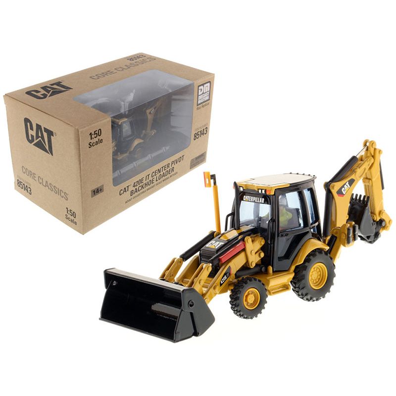 CAT Caterpillar 420E Center Pivot Backhoe Loader with Working Tools with Operator "Core Classics Series" 1/50 Diecast Model by Diecast Masters-Diecast Masters-ModelCars.com