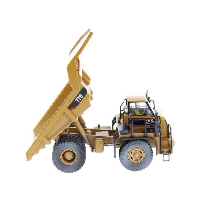 CAT Caterpillar 770 Off - Highway Truck Yellow (Weathered) with Operator "Weathered" Series 1/50 Diecast Model by Diecast Masters - Diecast Masters - ModelCars.com