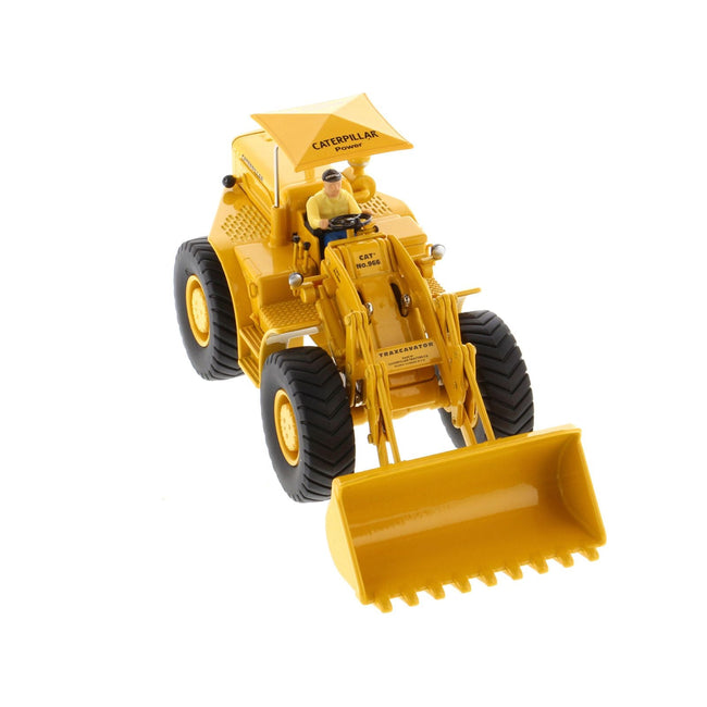 CAT Caterpillar 966A Wheel Loader Yellow with Operator "Vintage Series" 1/50 Diecast Model by Diecast Masters - Diecast Masters - ModelCars.com