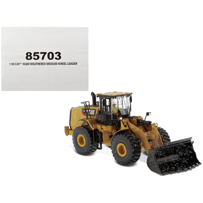 CAT Caterpillar 966M Wheel Loader with Operator (Dirty Version) "Weathered" Series 1/50 Diecast Model by Diecast Masters-Diecast Masters-ModelCars.com