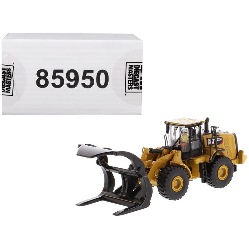 CAT Caterpillar 972M Wheel Loader with Log Fork and Operator "High Line" Series 1/87 (HO) Scale Diecast Model by Diecast Masters-Diecast Masters-ModelCars.com