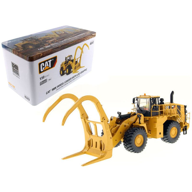 CAT Caterpillar 988K Wheel Loader with Grapple with Operator "High Line Series" 1/50 Diecast Model by Diecast Masters-Diecast Masters-ModelCars.com