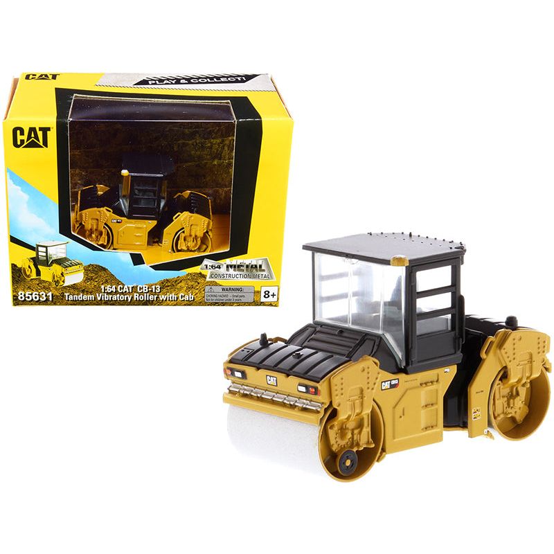 CAT Caterpillar CB - 13 Tandem Vibratory Roller with Cab "Play & Collect!" Series 1/64 Diecast Model by Diecast Masters - Diecast Masters - ModelCars.com