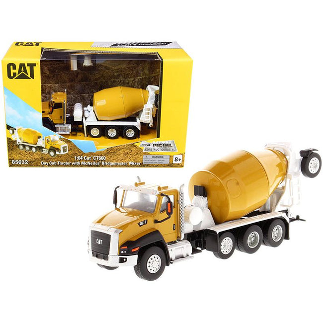 CAT Caterpillar CT660 Day Cab Tractor with McNeilus Bridgemaster Concrete Mixer "Play & Collect!" Series 1/64 Diecast Model by Diecast Masters-Diecast Masters-ModelCars.com