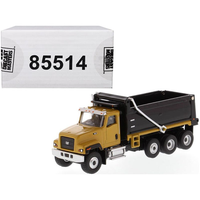 CAT Caterpillar CT681 Dump Truck Yellow and Black "High Line" Series 1/87 (HO) Scale Diecast Model by Diecast Masters-Diecast Masters-ModelCars.com