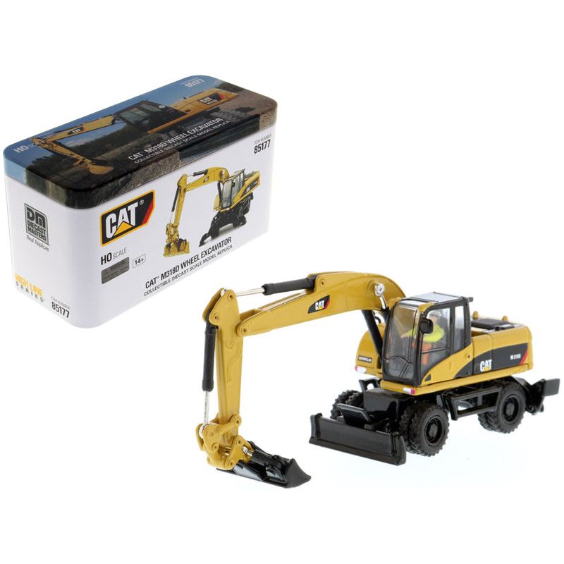 CAT Caterpillar M318D Wheeled Excavator with Operator "High Line" Series 1/87 (HO) Scale Diecast Model by Diecast Masters-Diecast Masters-ModelCars.com