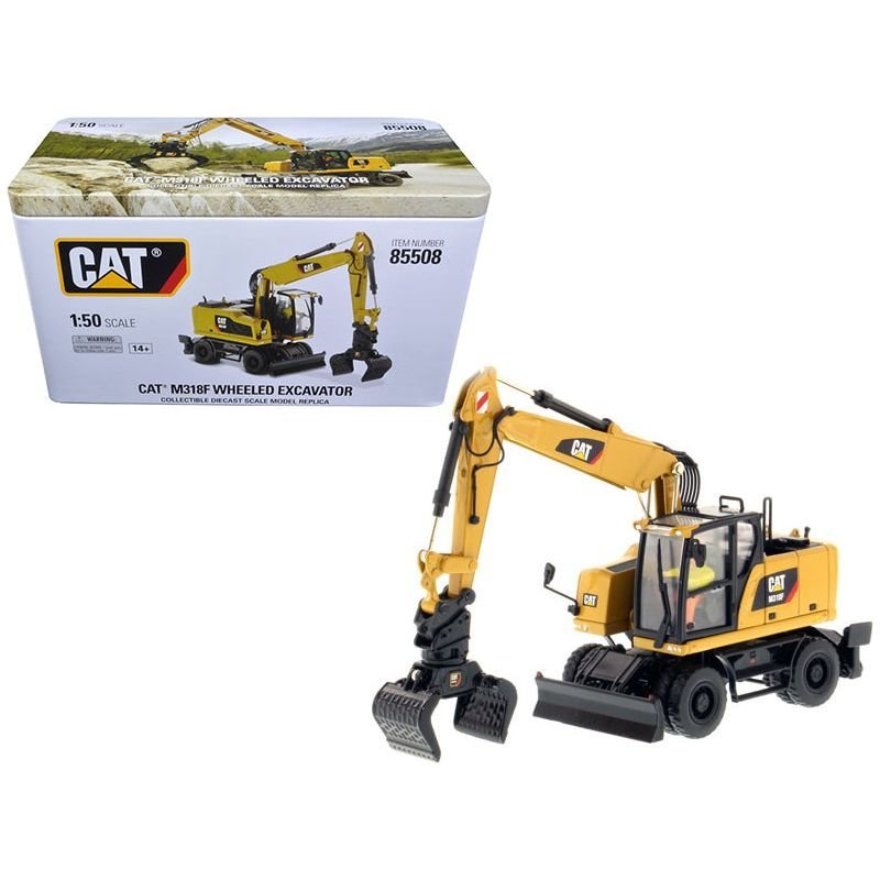 CAT Caterpillar M318F Wheeled Excavator with Operator "High Line Series" 1/50 Diecast Model by Diecast Masters-Diecast Masters-ModelCars.com