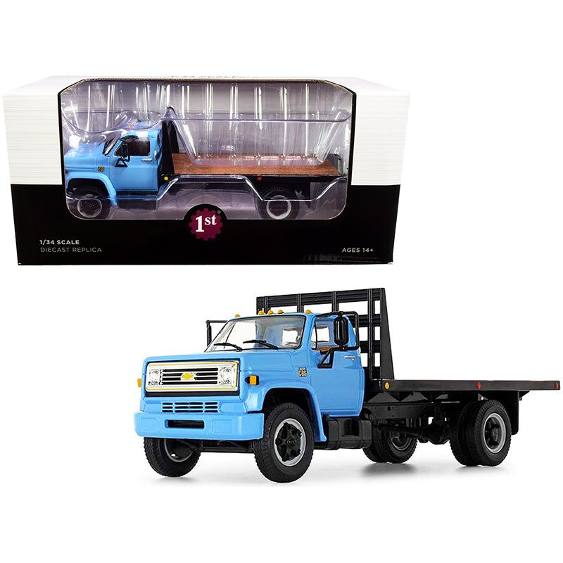 Chevrolet C65 Flatbed Truck Blue and Black 1/34 Diecast Model by First Gear - First Gear - ModelCars.com