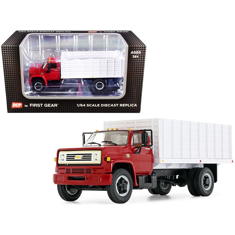 Chevrolet C65 Grain Truck Red and White 1/64 Diecast Model by DCP/First Gear-First Gear-ModelCars.com