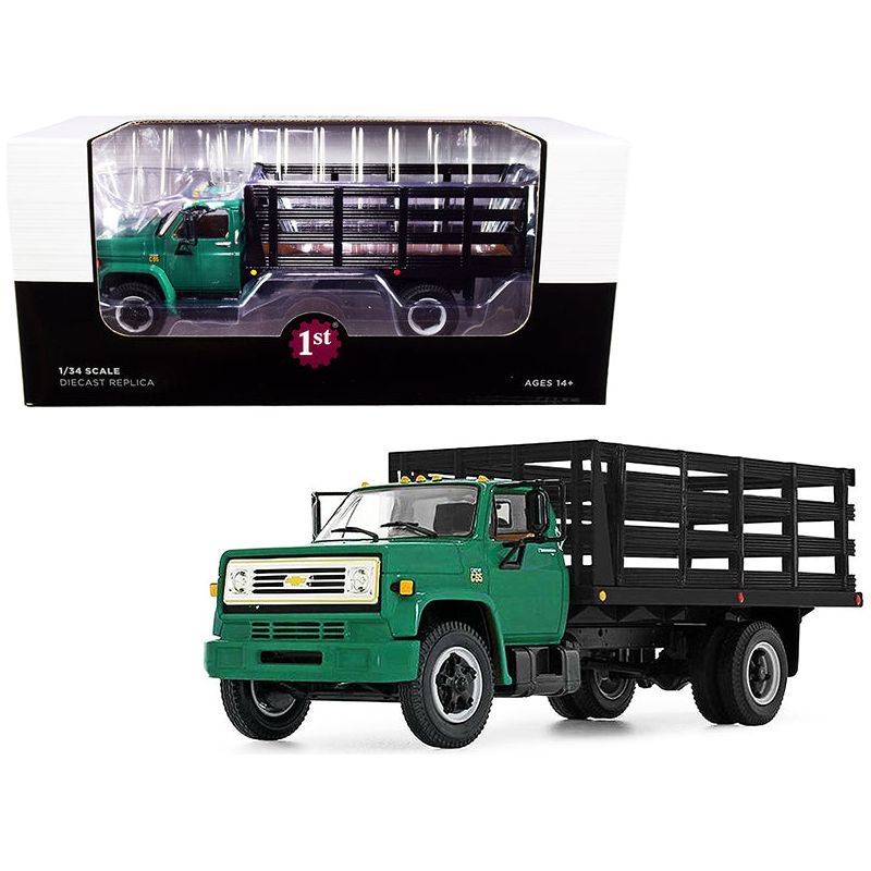 Chevrolet C65 Stake Truck Green and Black 1/34 Diecast Model by First Gear - First Gear - ModelCars.com