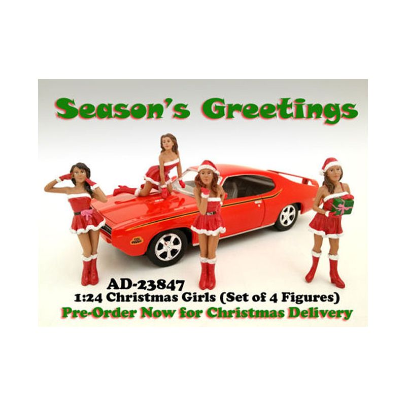 Christmas Girls 4 pieces Figure Set for 1:24 Scale Diecast Model Cars by American Diorama - American Diorama - ModelCars.com