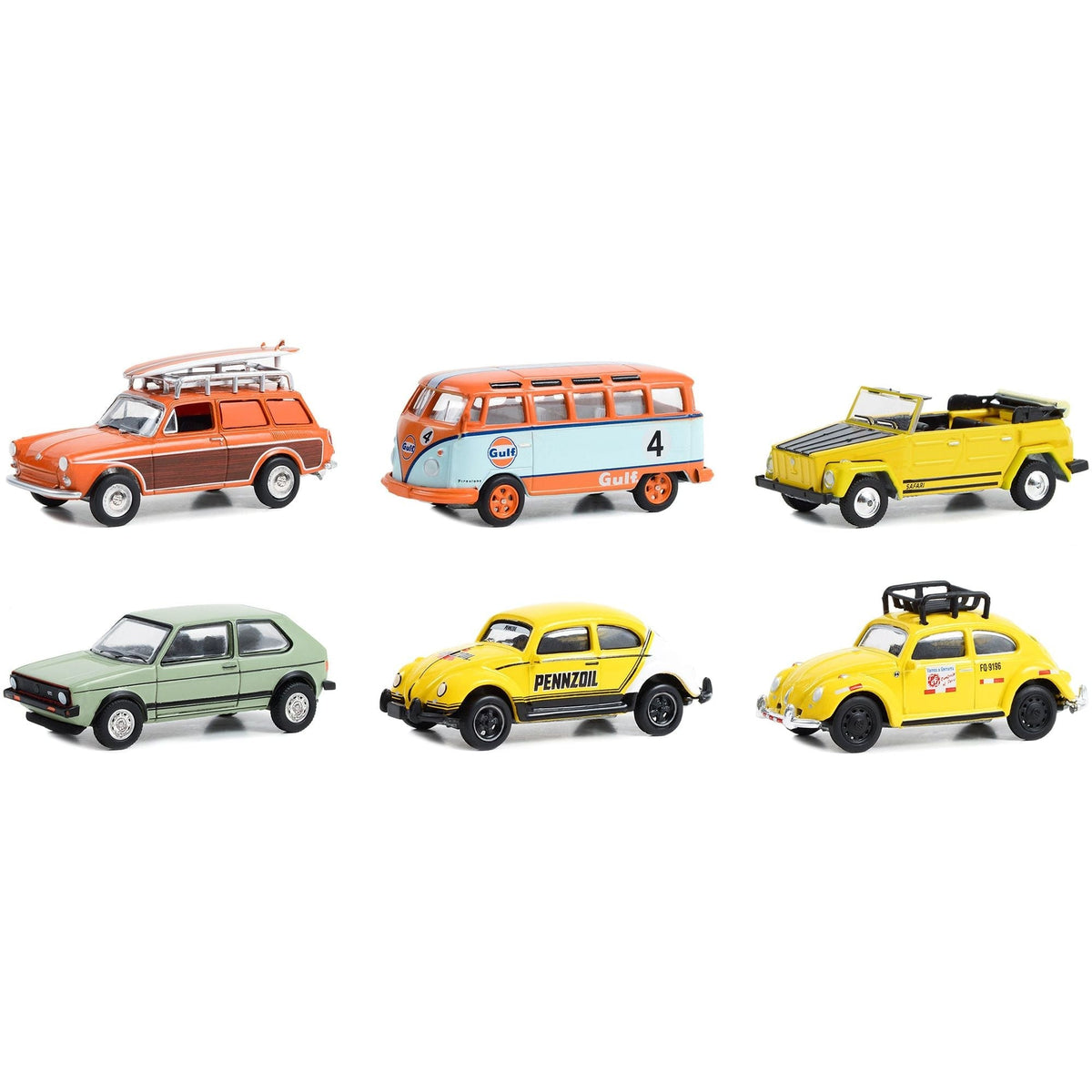 "Club Vee V-Dub" Set of 6 pieces Series 16 1/64 Diecast Model Cars by Greenlight-Greenlight-ModelCars.com