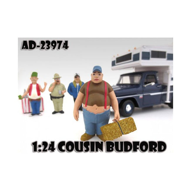 Cousin Budford "Trailer Park" Figure For 1:24 Scale Diecast Model Cars by American Diorama - American Diorama - ModelCars.com
