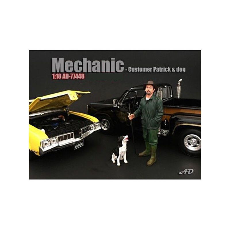 Customer Patrick and a Dog Figurine / Figure For 1:18 Models by American Diorama - American Diorama - ModelCars.com