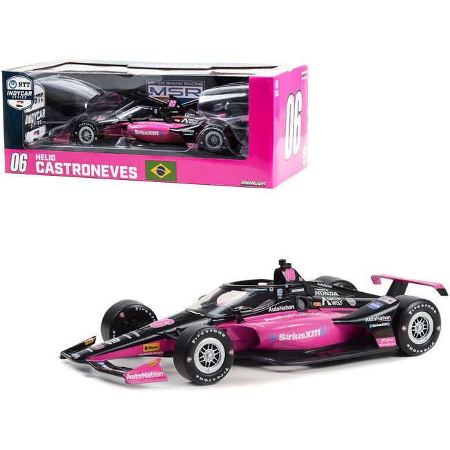 Dallara IndyCar 06 Helio Castroneves "AutoNation - SiriusXM" Meyer Shank Racing "NTT IndyCar Series" (2023) 1/18 Diecast Model Car by Greenlight - Greenlight - ModelCars.com