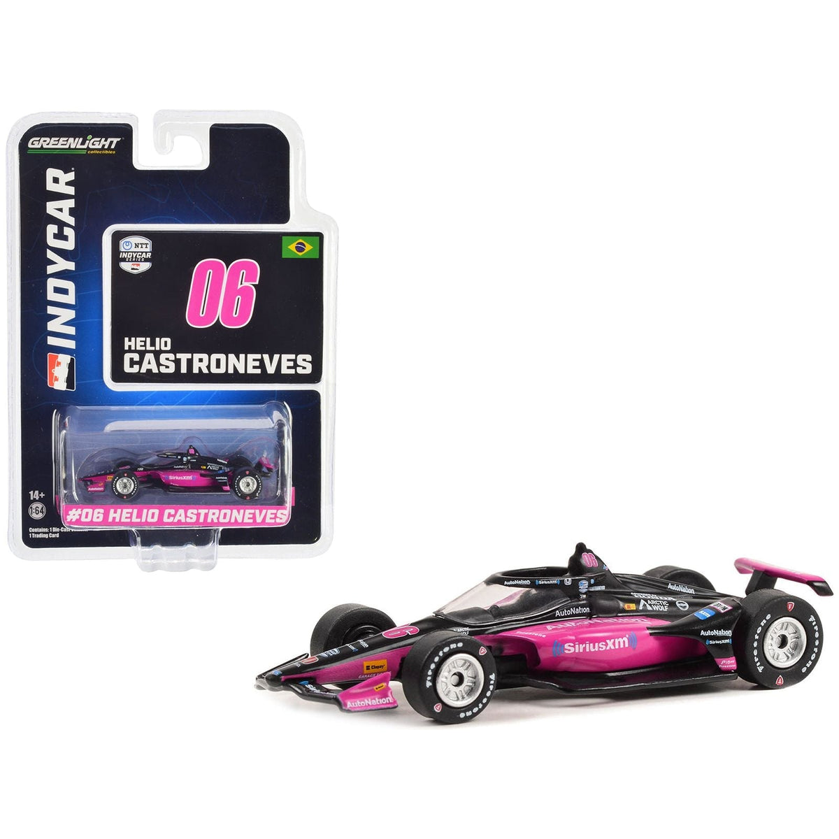 Dallara IndyCar 06 Helio Castroneves "AutoNation - SiriusXM" Meyer Shank Racing "NTT IndyCar Series" (2023) 1/64 Diecast Model Car by Greenlight-Greenlight-ModelCars.com