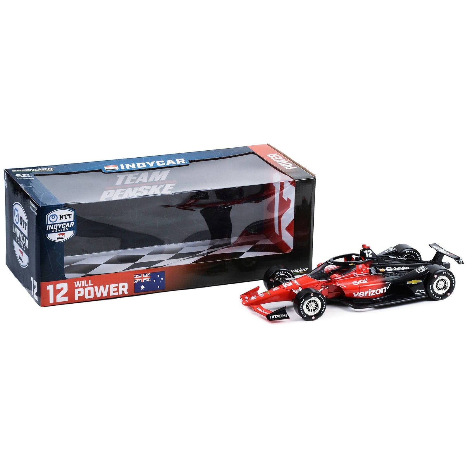 Dallara IndyCar 12 Will Power "Verizon" Team Penske "NTT IndyCar Series" (2023) 1/18 Diecast Model Car by Greenlight - Greenlight - ModelCars.com